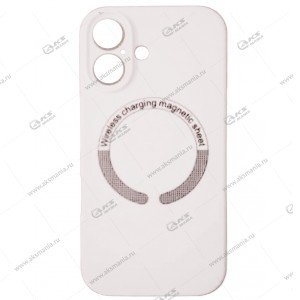 Cиликоновый чехол (Silicone Case) 360 MagSafe для iPhone 16 с защитой камеры молочный