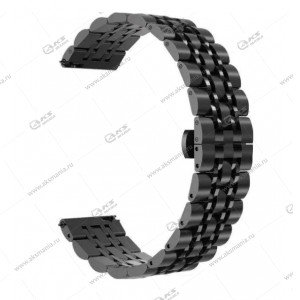 Ремешок блоковый из нержавеющей стали,Galaxy Watch/Amazfit Bip скрыт.застежка 20mm черный