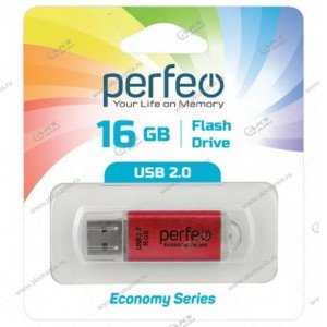 Флешка USB 2.0 16GB Perfeo E01 Red economy series