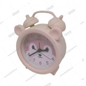 Часы 1845 "Мишка" будильник розовый