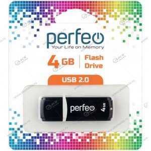 Флешка USB 2.0 4GB Perfeo C02 Black