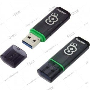 Флешка USB 3.0 8GB SmartBuy Glossy темно-серый