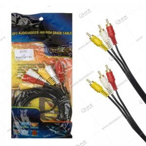 Кабель AV11 3RCA-3RCA (позолоченный након.) 1.8м (A373)