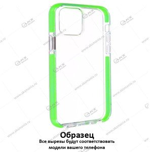 Силикон iPhone 7/8/SE 2020 прозрачный с зеленым кантом