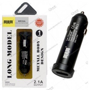 АЗУ MRM MR59A 1usb 2.1A в коробке черный