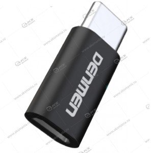 Переходник Denmen DU11 Micro USB-Type-C черный
