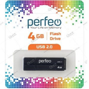 Флешка USB 2.0 4GB Perfeo C01G2 Black