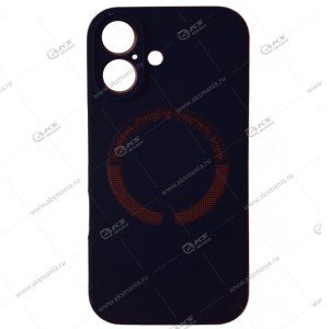 Cиликоновый чехол (Silicone Case) 360 MagSafe для iPhone 16 с защитой камеры темно-синий