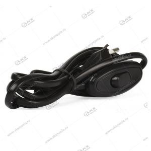 Шнур Smartbuy с плоской вилкой и проходным выключателем черный (SBE-06-P05-b)