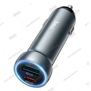 АЗУ Hoco Z54A Prosperous 48W dual port PD30W+QC3.0 серый металл