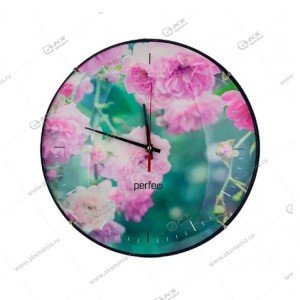 Часы настенные Perfeo PF-WC-006, круглые 30 см, без корпуса/роза