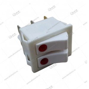 Выключатель внутренний 2-х клавишный с подсветкой KCD3-606 16A ОТК-1010