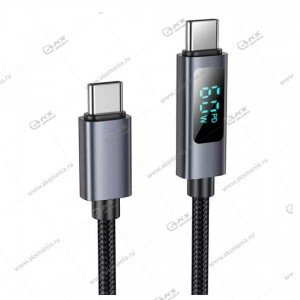 Кабель Hoco X112 60Вт  для передачи данных с дисплеем Type-C-Type-C 1м черный