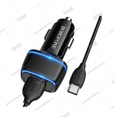 АЗУ Borofone BZ14 Max 2USB 2.4A 12Вт+кабель Type-C черный
