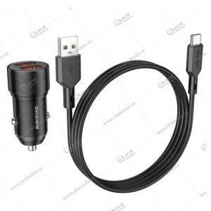 АЗУ Borofone BZ19 Wisdom dual 2 USB 2.4A + кабель Type-C черный