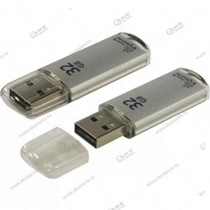 Флешка USB 2.0 32GB SmartBuy V-Cut серебро
