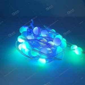 Гирлянда силиконовый провод  матовый шар 50LED RGB с пультом питание от USB,