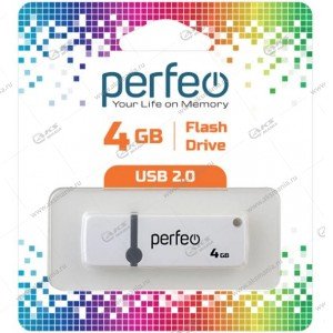 Флешка USB 2.0 4GB Perfeo C07W004 White