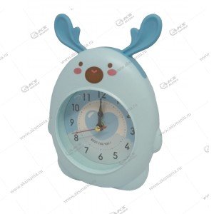 Часы MF237 "Олененок" будильник голубой