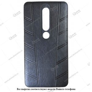 Силикон Nokia 6 (2018) кожа Protect с логотипом черный