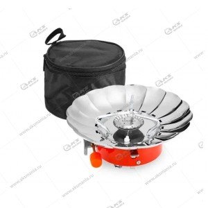 Портативная газовая плита Windproof camping Stove K-203 ОТК-2756 (Роза) в чехле