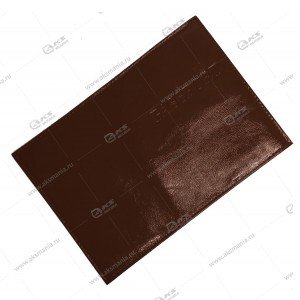 Обложка на паспорт загран. A-063 (лак, нат.кожа) коричневый