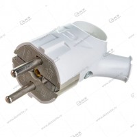 Вилка Smartbuy прямая с кольцом с заземлением, белая 16A 250В (SBE-16-P03-w)