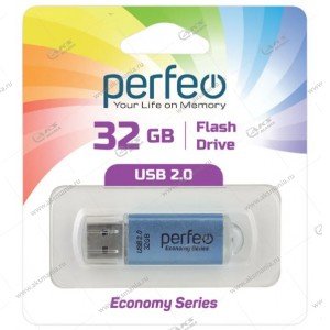 Флешка USB 2.0 32GB Perfeo E01N Blue economy series