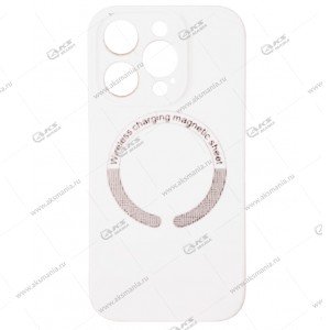 Cиликоновый чехол (Silicone Case) 360 MagSafe для iPhone 15 Pro с защитой камеры белый