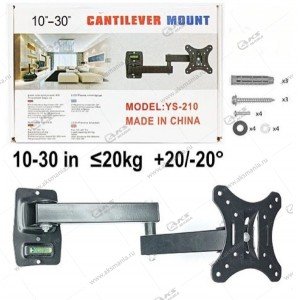 Кронштейн наклонно-поворотный для ТВ Live Power T1030 10"-30"