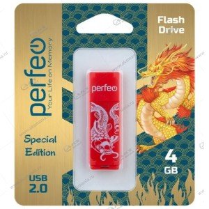Флешка USB 2.0 4GB Perfeo C04 Koi Fish Red