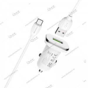 АЗУ Borofone BZ12A 1USB 3A + кабель Type-C QC3.0 белый