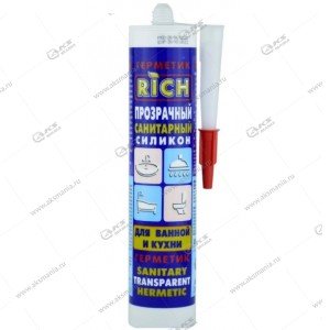 Герметик "Rich" санитарный силикон для ванной и кухни, прозрачный 280ml