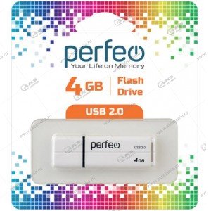 Флешка USB 2.0 4GB Perfeo C01G2 Белый