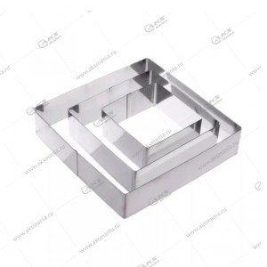 Форма для выпечки и салатов квадрат 3шт (10х4,5см,15х4,5см,20х4,5см)