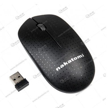 Мышь беспроводная MRON-02U Nakatomi Navigator RF 2.4G Optical-6кнопок+ролик прокрутки,USB,чёрн
