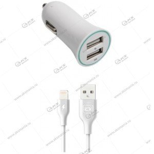 АЗУ Exployd EX-Z-418 2USB 3.4A + кабель Lightning белый