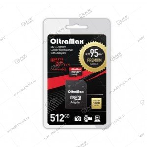 Карта памяти 512GB microSDXC class 10 Premium UHS-I U3+SD OltraMax с адаптером