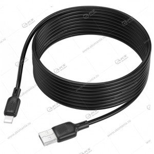 Кабель Borofone BX113 Lenny silicone charging data cable Lightning 3m черный