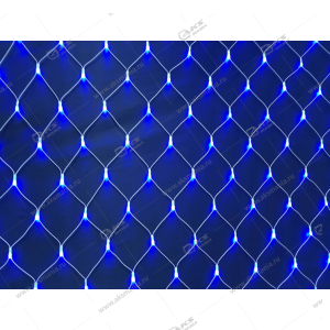 Гирлянда сетка 2x2м белый провод "Быстрое мерцание водопад" 960LED синий
